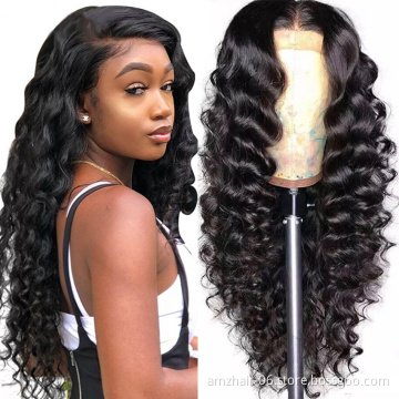 Raw Indian Virgin Human Hair Full Lace Front Wig For Black Women Wholesale Remy Loose Deep Wave Hair Hd 4x4 5x5 Lace Closure Wig